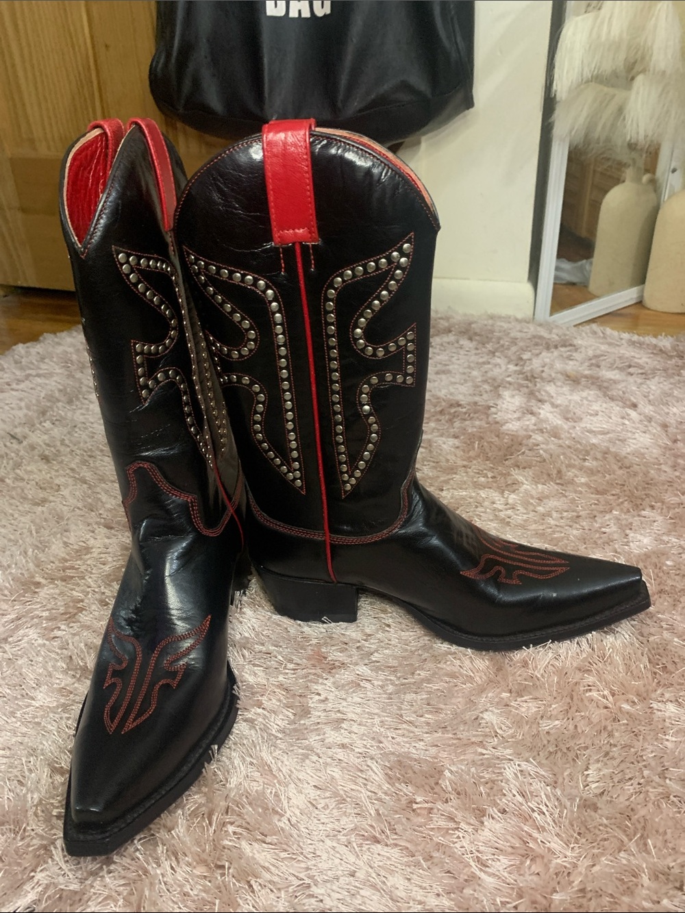 REAL LEATHER Frye Black Cowboy Boots